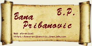 Bana Pribanović vizit kartica